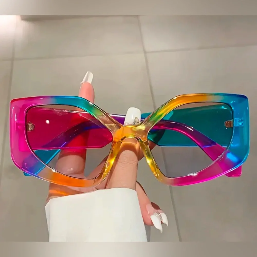 Dani Rainbow Gradient Lens Glasses - Picture 4 of 5